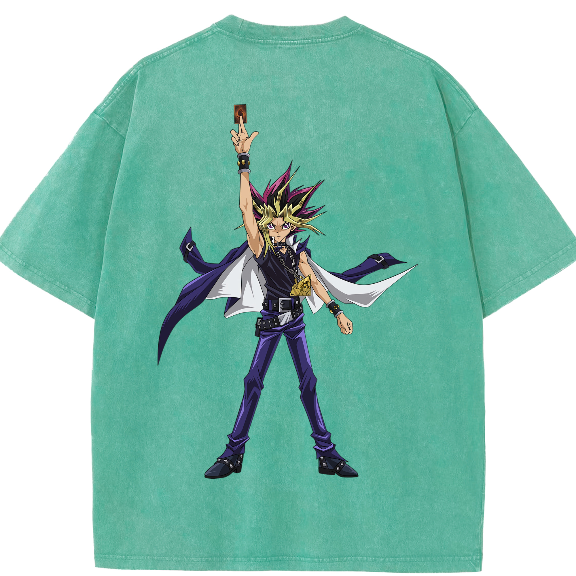 （画像用） 遊☆戯☆王 Yu-Gi-Oh! 綿100% ヴィンテージ風 半袖Tシャツ（背面プリント）